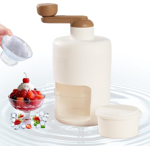 Shyllin Manual Picadora de Hielo raspado,Trituradora de Hielo Manual Rotary,Slush Machine, Batidos y Hielo picado - Sin BPA (Blanco)