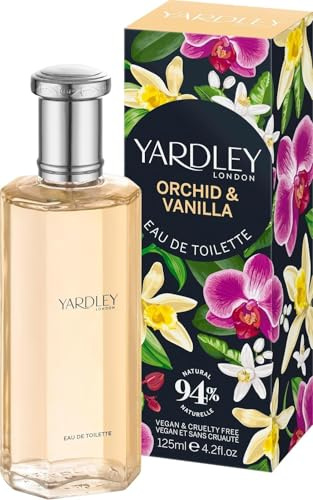 Yardley London Orchidee & Vanille Eau de Toilette für Damen, blumiger Duft mit Mandarine und Pfirsich, Vanilleduft für Frauen, 125 ml