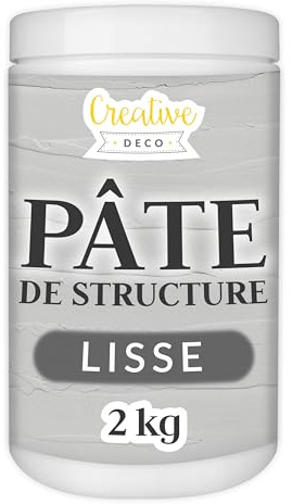 Creative Deco Modelling Paste Smooth Paste | 2 kg | Grey Paste | Texture Paste Acrylic Paint Structural Paste Medium for Art Project, DIY, 3D Effect, Structure, Texture