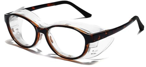 TAIOYHD Moisture Chamber Glasses for Adults | Upgraded TR90 Blue Light Blocking & Anti-Fog | Full-Seal Dust/Pollen | Office & Outdoor Protective Goggles(Tortoiseshell)