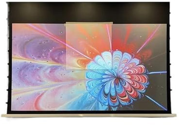 LIPJIA Projector Screen screen In-ceiling Recessed 3D 4K Electric Motorized Projector Projection Screen Hidden In The Ceiling Save Space smart home(110 inch)