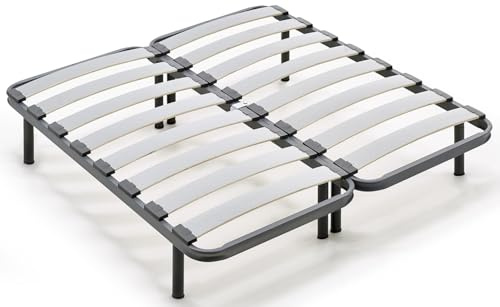 habithor - Somier Reforzado de Alta Resistencia | Acabado Grafito | Estructura de Acero 40x30 mm | Patas Cilíndricas Incluidas | Altura Final 30 cm | Medida: 160x200 cm | Fabricado en España