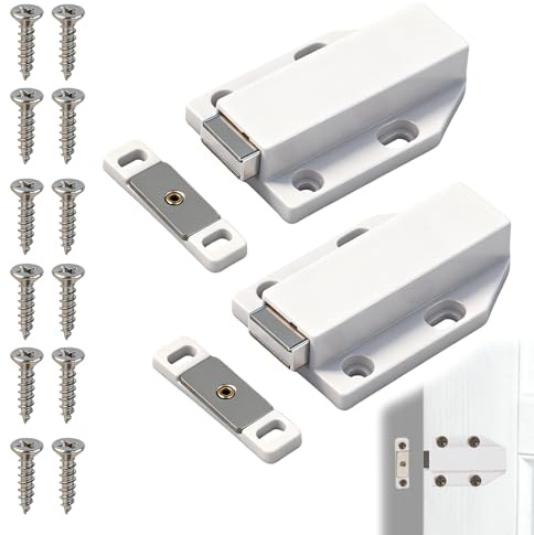 Set di 2 Pezzi con Apertura a Pressione e Chiusura Magnetica, Adatti per Armadi, Cassetti e Mobili, Sistema di Apertura Innovativo in Alluminio, Design molla resistente ad alte prestazioni