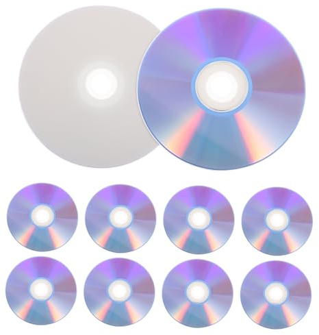 HEMOTON 10pcs Blank Cd-r Discs High Capacity Music Audio Cd Writable Phone Recording Video Dvd-r Media Printable Discs for Data Backup and Burning