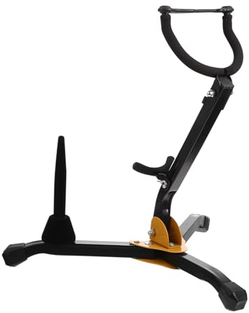 SUPVOX Supporto Sax Tenore e Contralto Pieghevole Portatile Regolabile con Base Antiscivolo Struttura in Ferro Resistente per Sassofono Clarinetto e Flauto Accessorio Musicale Leggero e