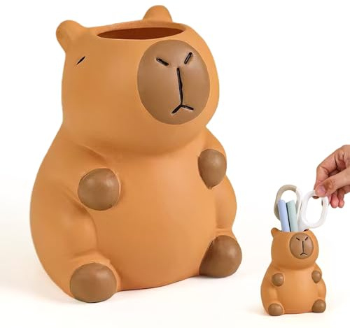 Dermalyx Portamatite Capybara, Organizzatore Trucco per Toeletta, Cute Portapennelli Cartoon, Decorazione Scrivania e Portacosmetici, Organizzatore per Ufficio