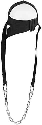 Naroote Heads Neck Trainer Imbracatura Regolabile per Allenamento della Forza per Uomini e Donne, con Catena in Acciaio da 30, Adatta per Sollevamento Pesi e Allenamento per le Spalle, Nera