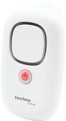 Techno Line PA300 Sensor de Alarma de Agua para bañera, Detector de Nivel de Agua con Ventosa, protección contra rebosadero y Advertencia de Fugas, protección IP65, Incluye Pilas LR44, para baño