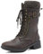 DREAM PAIRS Botas Mujer Miltares Planas Botas de Cordones con Cremallera y Suela Antideslizantes MARRÓN Talla 39EU/8US