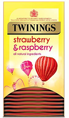 Twinings Strawberry & Raspberry Envelope Tea Bags - 4 x 20 (Total 80)