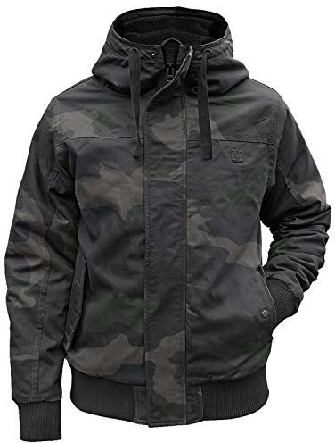 Brandit Grizzly Winter Jacket with Lining Hooded Parka, Dark camo, L