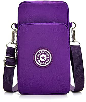 Fulenyi Mobile Phone Case for Shoulder, Waterproof Shoulder Bag with Zip, Fashion Mobile Phone Shoulder Bags Card Holder Wallet for Smartphone