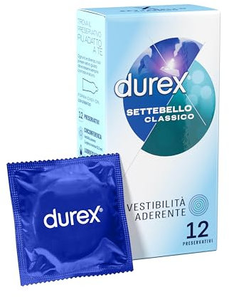 Durex Settebello Classico Preservativi, 12 Profilattici