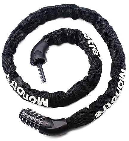 Monotre Bike Chain Lock, 5-Digit Resettable Combination Heavy Duty Anti-Theft Bike Chain Lock, 3.2FT Long Keyless Security Bike Lock for Bicycles, Scooters, Motorcycles, Doors, Fences