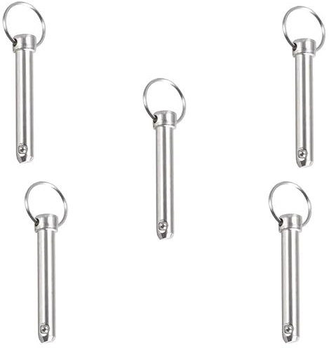 5 perni a sgancio rapido, perni di trazione in acciaio al carbonio, perno di sicurezza, perni di bloccaggio, hardware marino per barche 10 x 50 mm