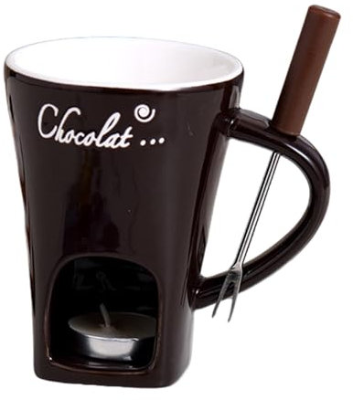 Yuemeuy Tasses À Fondue Au Chocolat, Ensemble À Fondue Avec Bougies À Thé, Tasse À Chocolat Personnelle En Céramique, Tasses À Fondue Avec Fourchettes, Tasse À Fondre Pour Chocolat, Fromage, Beurre