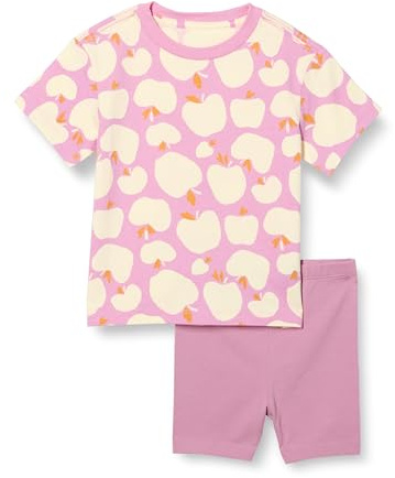 Amazon Essentials Conjunto de camiseta y pantalón corto para niña, malva/manzanas, talla M