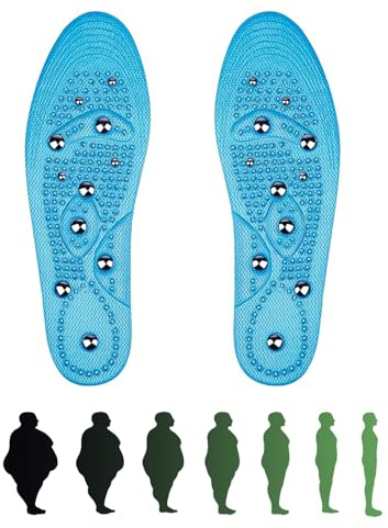 Plantillas Magnéticas, Plantillas Acupresión Zapatos, 1 Par Plantillas Gel Magneticas Para Hombre y Mujer, Reflexología Plantillas Ortopédicas Fascitis Plantar Cuidado La Salud Del Pie (Verde, 41-46)