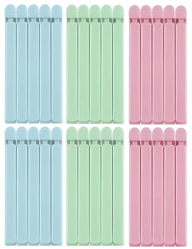 QinOustore 30 verschlussclips, 15 Zentimeter lang, 3 Farben erhältlich, zum einfachen Verschließen von verschiedenen Lebensmittelverpackungen，Sichern Sie die Frische von Süßigkeiten, Chips und Snacks