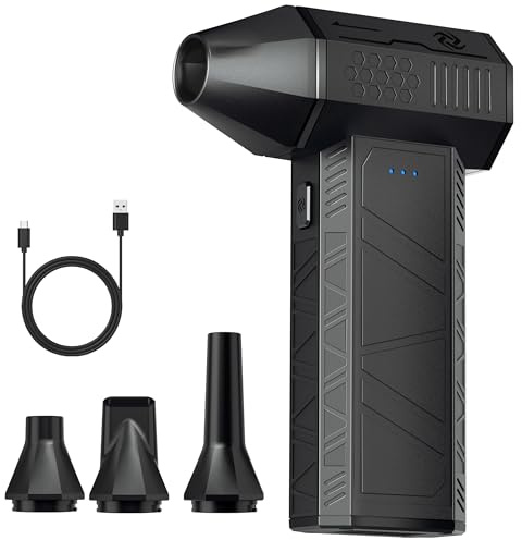 Compressed Air Duster - Electric Air Duster Super Power 110000RPM, 3-Gear Adjustable Mini Duster Blower with Fast Charging, Air Duster Rechargeable for Computer, Keyboard Cleaner, House, Outdoor, Car