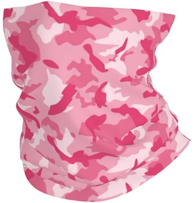 Rosa kamouflagemönster unisex loop halsduk snabbtorkande halsvärmare andas halsvärmare för vinter jogging utomhus skidåkning