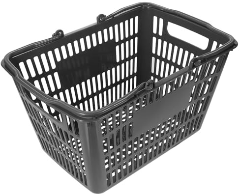 SUPVOX Cesto la Spesa Piccolo in Plastica Resistente Manici Portatile, Cestino Portaoggetti Multifunzionale per Cucina, Bagno e Camera, Organizer Grande Capacità per Colore Casuale