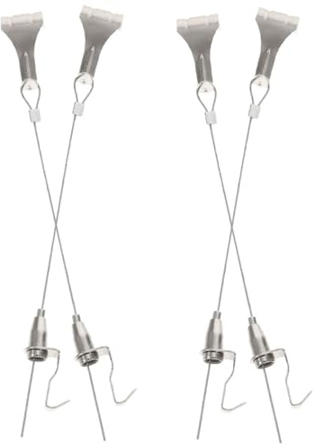 WATIIFUFU Sistema de Suspensión para Cuadros 4 Juegos Cuerda Resistente y Gancho para Colgar Marcos de Fotos en Sala o Estudio