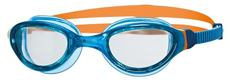 Zoggs Kids' Phantom 2.0 Junior with UV Protection And Anti-fog Swimming Goggles, Blue/Orange/Clear, 6-14 Years