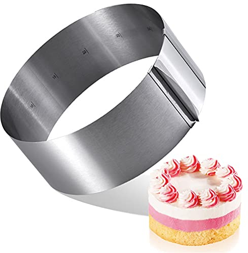 Anello per torta regolabile, robusta sostituzione della forma a piuma, molto adatto per fare torte, molto adatto per cambiare la dimensione della torta, la lunghezza va da 6 a 11 pollici