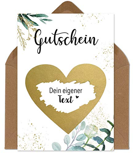 OWLBOOK Rubbelkarten zum selber beschriften - Gutschein - Rubbellos für eigenen Text | Geschenke für Frauen Geburtstagsgeschenke | Gutschein zum selber ausfüllen | Geschenkgutschein