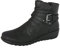 Cushion Walk EEE Wide Fitting Women's Black Low Wedge Ankle Boots with Zip Fastening & Buckle and Stud Detail - Non-Slip Sole (8 UK, Black X-wide)