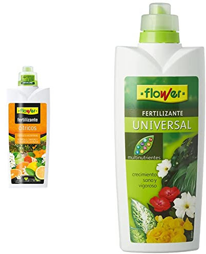 Flower Fertilizante Líquido Cítricos, 1000 ml & Fertilizante Líquido Universal, 1000 ml