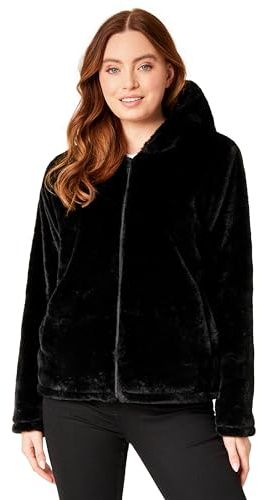 CityComfort Cappotto Invernale Donna con Cappuccio Teddy - Regalo per Donne (Nero, XL)
