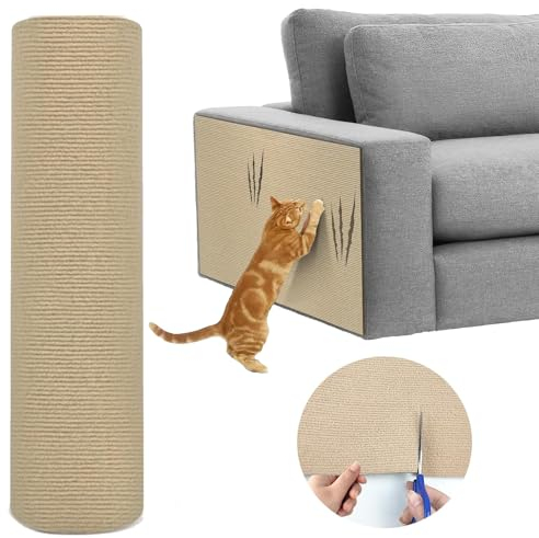 200cmx40cm Selbstklebend Kratzmatte Katze, DIY Kratzbrett Katze,Kratzbretter Katze Wand,Kratzbrett Katzen,DIY Trimmbarer Teppich Matte Pad Katzenkratzbretter Katzenkratzmatte