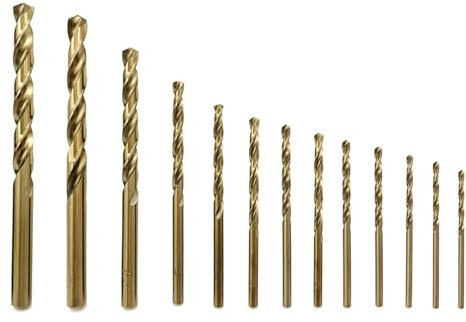 Cobalt Drill Bit Set，M35 HSS Metal Drill Bit Set, 135° for Hardened Metal, Stainless Steel, Cast Iron, Wood and Plastic, with Indexed Storage Box (Ø1.5-6.5mm) 13 pcs