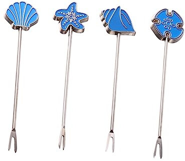 Cabilock 2 Juegos De Tenedores Para Tartas Llavero De Peluche Tenedor De Fruta De Doble Cabeza Para Cócteles Pequeños Llavero Naranja Tenedores De Fiesta Diadema De Diamantes De