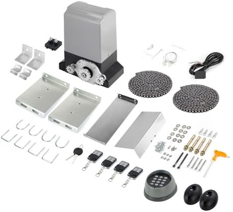 Electric Gate Opener Kit, Automatic Electric Sliding Door Opener Door Opener Kit AC Motor Door Operator Kit Remote Control APP Control,for Gate
