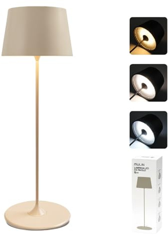 MU LIN Lampada Lampada da Tavolo Ricaricabile e Senza Fili con Controllo Touch, Utilizzabile anche come Lampada da Esterni, Dimmer, 2200-3000 K, Altezza 35 cm, Colore CACHI per ristorante e Casa