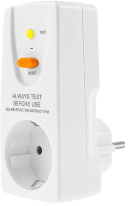 Foppla Fi Schutzschalter Steckdose,Fehlerstrom Personenschutzstecker Anti-Leckagen und Elektro-Schock, 220-250 V,16A Schutzschalter Stecker, passend für Haushalt Geräte, Werkzeuge, außen(1pcs)