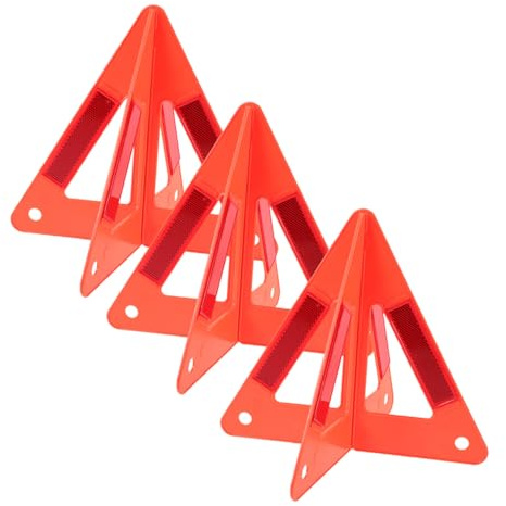 HOODANCOS 3 piezas Triángulo de Emergencia Plegable para Coche Estructura Estable y Reflectante Señal de Advertencia Portátil y Ligera para Asistencia Vial y Estacionamiento Seguro de