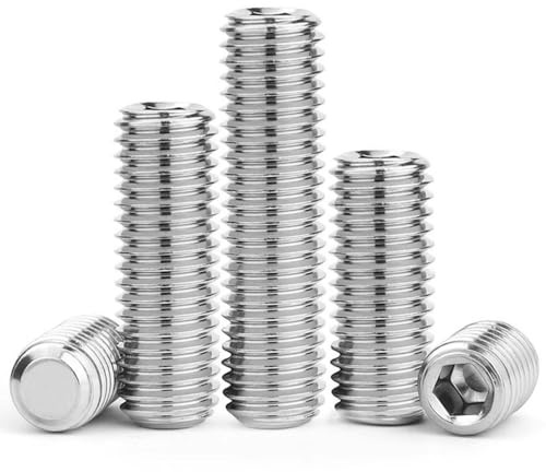 BAVALIN 20 Pezzi Viti a Brugola Senza Testa - M3 a M8 (4–40 mm) Viti per Macchine a Esagono Incassato Acciaio Inox a Filettatura Completa Argento, M5 x 30mm