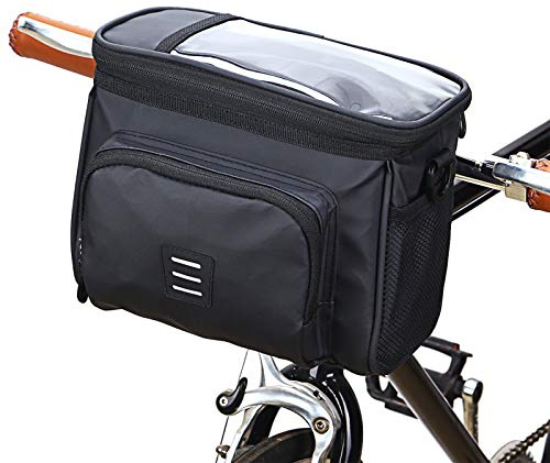 CFTGIW Bolsa Térmica Aislada para Bicicleta de Ciclismo, Bolsa Delantera para Manillar de Bicicleta, Cesta, Alforja, de Hombro para Bebidas o Mantiene Fresco PVC Hecho de Bolsillo
