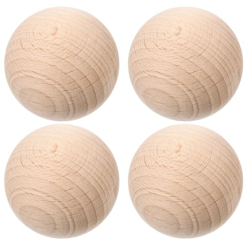 CORHAD 4 Palline in Legno per Bocce Leggere 4pezzi Pallini per Giochi All'aperto su Prato per Ragazzo Ragazza e Sport Ricreativi