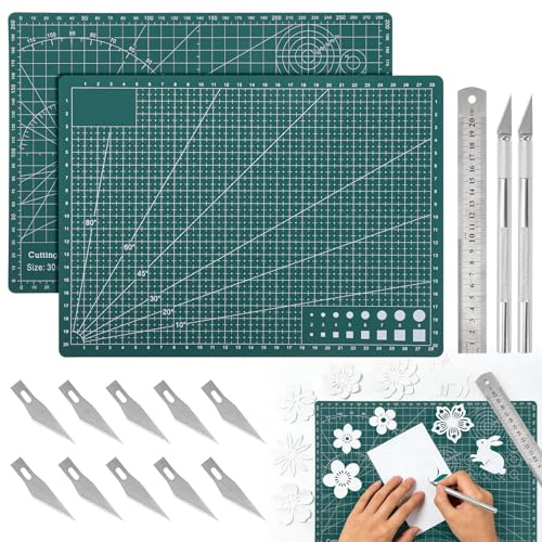 2PCS Cutting Mat Self Healing A4, PVC, Non Slip Craft Cutting Board