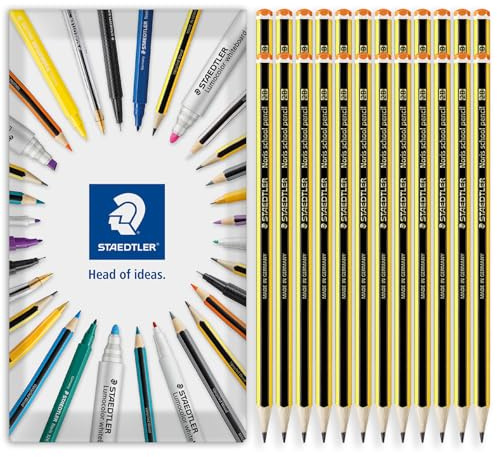 STAEDTLER 121 Noris skolpenna – brytbeständiga ledningar – klasspaket med 24 pennor i kuvert presentförpackning (klass 2B)