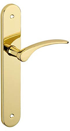 THIRARD - Ensemble de poignées pour porte intérieure Dionysos sans trou, carré 7mm, entr'axes 195mm, laitonné