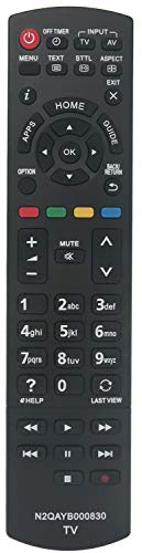 VINABTY N2QAYB000830 Replacement Remote Control Fit for Panasonic LCD TV TX-39AS500E TX-L32BL6E TX-L32BLW6 TX-L32E6B TX-L39BL6E TX-L39E6BK TX-L39E6YK TX-L42E5B TX-L42E6EK TX-L42E6YK TX-L50BL6E