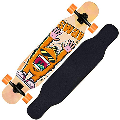 NENGGE Longboard Skateboard, 7-lagigem Ahornholz Cruiser komplettes Board, Dance Skate Board Tanzen Longboard Outdoor Freeride für Jugendliche Erwachsene Kinder Anfänger Jungen Mädchen,C