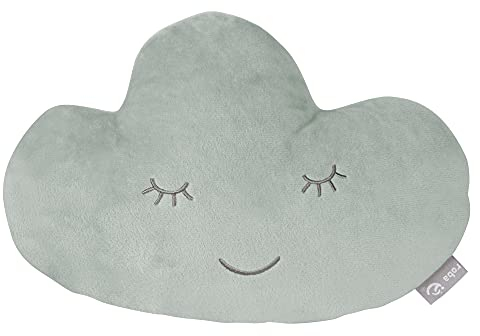 roba Kuschelkissen in Wolken Form - roba Style - Weiches Dekokissen für Baby- & Kinderzimmer - für Mädchen & Jungen - Frosty Green