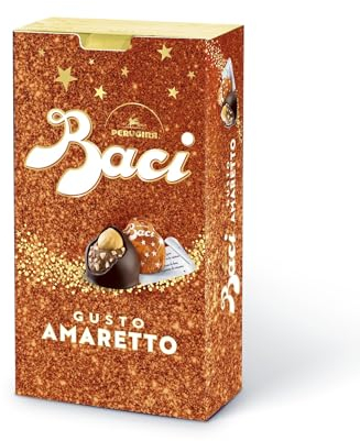 BACI PERUGINA Amaretto Cioccolatini Fondenti ripieni al Gianduia, Scatola 150g